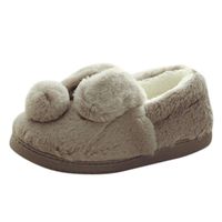 BIKETAFUWY Women's Cute Animal Slippers, Ladies Cozy Fluffy Faux Fur Memory Foam Slippers Gray