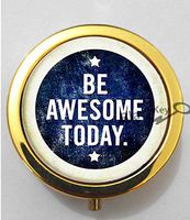 BlackKey Be Awesome Today Words 3-Compartment Decorative Pocket Gift Box Case Organizer for Pill, Color 2 -472