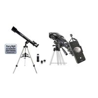 Celestron 21041 60mm PowerSeeker AZ Telescope with Basic Smartphone Adapter 1.25", Black