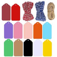 180Pcs12 Colors Price Tags Kraft Paper Tags Gift Tags with Twine Craft Hang Tags Wishing Tree Tags Name Place Cards Hanging Sign Tags Thank You Cards for Arts and Crafts Wedding Christmas Thanksgiving
