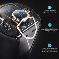 RONSHIN Protable Car Bluetooth FM Transmitter Music Player Cup Holder Hands Free Calling Support U Disk TF Card Dual USB Port Charger Adapter