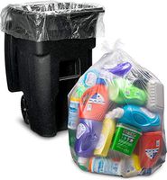 95-100 Gallon, (50/Count Wholesale) Large Clear Plastic Recycling Trash Bags, (Clear)
