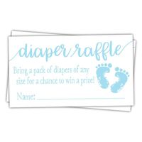 50 Blue Baby Feet Diaper Raffle Tickets - Boy Baby Shower Game