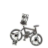 5X/lot Stainless Bicycle Bike Gift Beads Cage Pendant Locket Essential Oil Aromatherapy Diffuser Necklace