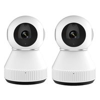 OMZBM Upgrade Wireless WIFI Nanny Camera 720P HD 360° PTZ Panoramic Dome Camera Pan/Tilt Remote Home Security Camera Surveillance System For Elder/Pet Caring,Two