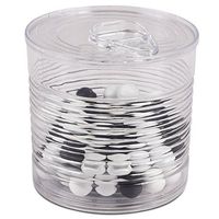 Solia Plastic Transparent Tin Can with Lid, 7.4 oz. 100 Pack