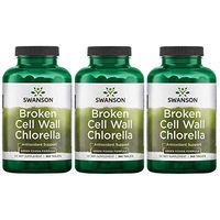 Swanson Broken Cell Wall Chlorella 500 mg 360 Tabs 3 Pack
