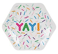 Disposable Plates - 24-Count Paper Plates, Hexagon Plates, Kids Birthday Party Supplies for Appetizer, Lunch, Dinner, and Dessert, 9 x 8 Inches