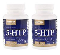 Jarrow Formulas 5-HTP (5-Hydroxytryptophan) Supports Serotonin Synthesis 100 Milligrams as a Dietary Supplement (60 Veggie Caps) Pack of 2