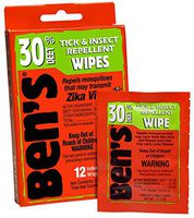 Ben's 30 Insect Repellent Wipes, 12 ct (Pack of 4)