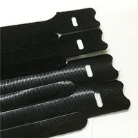 JLD textile 30Pcs Reusable Nylon Cable Ties Hook and Loop Fastening Wire Fit for Cable or Wire Organized (Black)