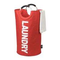 DOKEHOM 82L Large Laundry Basket (Available in 6 Colors), Collapsible Fabric Laundry Hamper, Foldable Clothes Bag, Folding Washing Bin (Red, L)