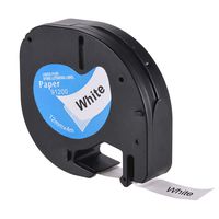Docooler Labeling Label Tape, Dymo Paper Tape 91200 Self-Adhesive Refills Black Print on White Paper 1/2 Inch 13 Feet 12mm 4m for DYMO LT-100H Label Maker, 1 Roll