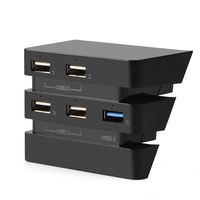 5-Port USB Hub for PS4 Pro, 2.0 & 3.0 Expansion Hub Controller Adapter for PS4 Playstation, Connected with Keyboard, Mouse, Gaming Controller