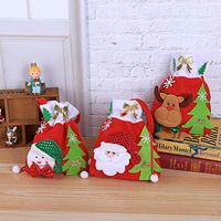 Iusun Christmas Candy Gift Bag, Santa Claus Snowmen Reindeer Bag Xmas Tree Hanging Decor (A)
