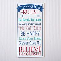 16" X 32" X 1.5" Wood Sign (Classroom Rules) – Model Number – 12475