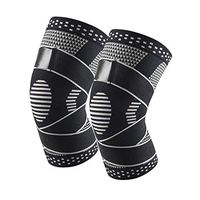 Knee Brace Compression Sleeve (1 Pair) for Running, Basketball, Tennis, Sports and Meniscus Tear, Arthritis, Joint Pain Relief, Injury Recovery for Women & Men (Gray， L)