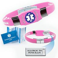 "Allergic to Penicillin" Medical Alert ID Bracelet for Women