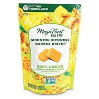 MegaFood, Morning Sickness Nausea Relief Soft Chews, A Baby & Me Vitamin to Support Pregnancy with Organic Ginger and Vitamin B6, Non-GMO, Vegetarian, Honey Lemon Ginger Flavor, 30 Chews