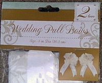 2 Large White Tulle Pull Bows - Each Measures 8 Inches