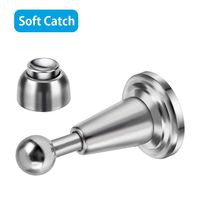 Door Stopper, Magnetic Door Stop, Soft-Catch Magnetic Door Catch, Door Hold Open, Stainless Steel, Brushed Satin Nickel Chrome, Hold Your Door Open Softly, Wall Mount,1 Pack Have a Try