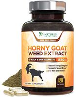 Horny Goat Weed Extra Strength 1560mg for Men & Women, Aids Natural Desire, Stamina & Strength with Maca, L-Arginine, Saw Palmetto & Tongkat Ali, Made in USA, Best Energy - 120 Capsules