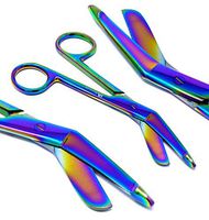 New German 1 Lister Bandage Nurse Scissors - 4.5" Multi Titanium Color Rainbow