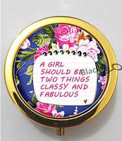 BlackKey A Girl Should Be Two Things Classy and Fabulous 3-Compartment Decorative Pocket Gift Box Case Organizer for Pill, Color 2 -959