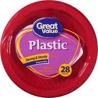 Great Value Premium Plastic 20 Oz Bowls, Red, 28 count