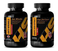 antioxidant Extreme - Anti Wrinkle Formula – Grape Seed Extract - resveratrol Aging Supplements - 2 Bottles (60 Capsules + 30 Capsules)