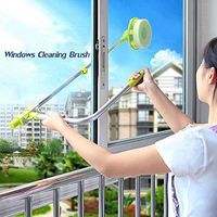 easyshop Window Cleaning Brush Tool Glass Scraper Cleaner Sponage Brush Head Cloth Retractable Pole