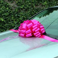 Large Fuchsia Pink Car Bow - 16" Wide, Valentine's Day, Easter, Breast Cancer Awareness Month Ribbon Decoration, Display, Fundraiser Decor, Baby Shower, Gender Reveal