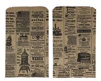 100 6x9 Newspaper print Paper Kraft Bags,Vintage style Newsprint Favor Craft Bags (print ads will vary)