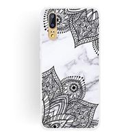 JUNXI Phone case Phone Cover Diagonal Lace Matte Semi-Transparent TPU Marble Phone Case for Huawei P20 Lite/Nova 3e Convenient and Durable