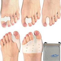 Chiroplax Bunion Sleeve Pad, Toe Spacer (5 Pairs+ 1 Pouch) Toe Separator, Bunion Corrector, Bunion Protector, Bunion Relief Kit (5 Pair Set)