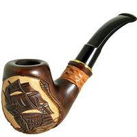 6.1'' 'Sailing Ship' Carved Wooden Smoking Pipe. Best Smoking Pipes. Worldwide Shipping.