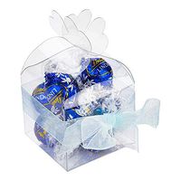 Candy Box, Clear Gift Boxes for Wedding, Party and Baby Shower Favors - Clover Leaf Top - 2.8"L x 2.8"W x 2.4"H - 100ct - Restaurantware