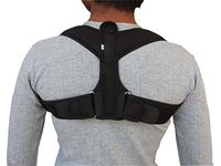 Orthoplast Black Upper Back Posture Corrector Brace and Clavicle Support for Fractures, Sprains, and Shoulders - M
