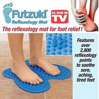 AS SEEN ON TV NEW :Futzuki Reflexology Mat Foot massager acupressure pain & Relieve stress treatment (Blue)