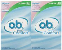 o.b. Pro Comfort Super Tampons, SilkTouch, No Applicator Waste, 40 Count