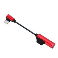 Choosebuy Clearance 2 in 1 USB C Audio Cable Charger Type C to 3.5mm Jack Aux Earphone Adapter (Red)