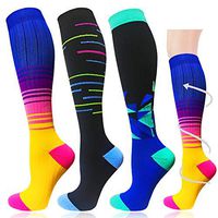 3 Pairs Compression Socks for Women&Men (20-30mmHg)- Best for Running, Travel,Cycling,Pregnant,Nurse, Edema