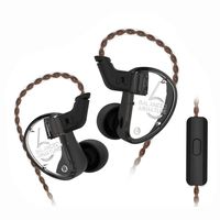 KZ AS06 3BA in Ear Earphones Yinyoo KZ HI-FI IEM Headphones Wired Noise Isolating Earbuds with Triple Balanced Armature Drivers Microphones 3.5mm Plug Cable(Black with mic)