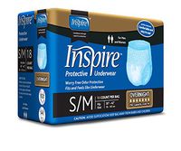 Inspire Overnight Adult Diaper Incontinence Underwear, Small-Medium, 72 Count