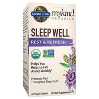 Garden of Life mykind Organics Sleep Well Rest & Refresh 30 Tablets, Lemon Balm, Green Tea Extract L-Theanine, Valerian Root, Chamomile, Probiotics-Organic Non-GMO Vegan Gluten Free Herbal Supplement