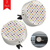 Point Purple Orange Car Aromatherapy Essential Oil Diffuser Crystal Glass Air Freshener Vent Clip Locket with 4 Refill Pads Silver metal Car Diffuser for Aromatherapy 34mm