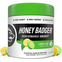 Honey Badger Vegan Keto Pre Workout | Lemon Lime | Natural Paleo Sugar Free Plant-Based Energy Supplement Nootropics Amino Acids Nitric Oxide Sucralose Free + Non-Habit Forming | 30 Servings