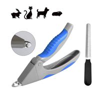 Dog Nails Clippers and Trimmer-Professional Pet Grooming Tool,Razor Sharp Blades,Safety Guard to Avoid Overcutting,Free Nail File (Blue Ash)