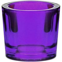 Bluecorn Beeswax Heavy Glass Votive and Tea Light Candle Holders (12, Violet)