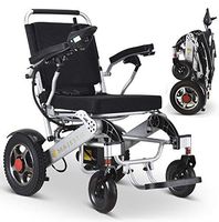 Ephesus M5 | New Model | Portable Mobility Electric Motorized Wheelchair, Lightweight Easy to Carry, Remote Control | Premium Quality Lithium Battery Included | Long Mileage Range (Silver - Wide)